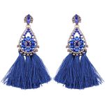 Buy Femnmas Blue Stone Thread Tassel Gypsy Collection Earrings - Purplle
