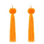 Buy Femnmas Orange Knot Silk Thread Tassel Earrings - Purplle