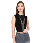 Buy Femnmas Exaggerated Punk Long Tassel Multi Chain Body Necklace - Purplle