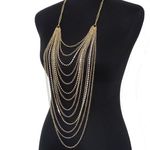 Buy Femnmas Rhinestone Studded Long Tassel Front Panel Neck Body Chain - Purplle