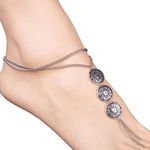Buy Femnmas Silver Multi Coin Beach Anklet - Purplle