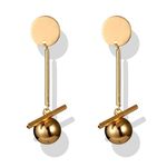 Buy Femnmas Rose Gold Pearl Pendant Earrings - Purplle