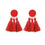 Buy Femnmas Red Dress Thread Fancy Earring - Purplle