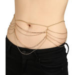 Buy Femnmas Multi Chain Rhinestone Studded Belly Chain - Purplle