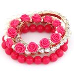 Buy Crunchy Fashion Roses Bracelet Set-Rose - Purplle
