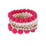 Buy Crunchy Fashion Roses Bracelet Set-Rose - Purplle