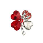 Buy Crunchy Fashion Red Clover Brooch - Purplle