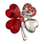 Buy Crunchy Fashion Red Clover Brooch - Purplle
