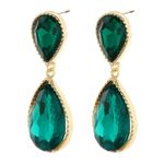 Buy Crunchy Fashion Green Dual Droplet Drop Earrings - Purplle