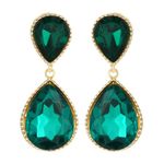 Buy Crunchy Fashion Green Dual Droplet Drop Earrings - Purplle