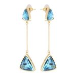Buy Crunchy Fashion Aqua Trendy Triangles Statement Earrings - Purplle