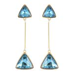 Buy Crunchy Fashion Aqua Trendy Triangles Statement Earrings - Purplle
