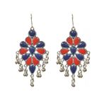 Buy Crunchy Fashion Oxidised Silver Red-Blueafghani Style Drop Earrings - Purplle