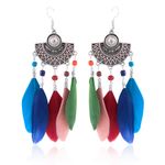 Buy Crunchy Fashion Tribal Muse Collection Multi-Color Feather Earrings For Women - Purplle