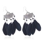 Buy Crunchy Fashion Silver Plated Black Feather Earring For Women & Girls - Purplle