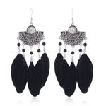Buy Crunchy Fashion Silver Plated Black Feather Earring For Women & Girls - Purplle