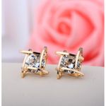 Buy Crunchy Fashion Zircon Studded Square Stud Earrings - Purplle
