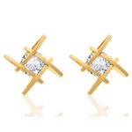 Buy Crunchy Fashion Zircon Studded Square Stud Earrings - Purplle