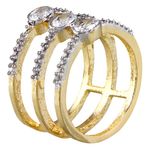 Buy Crunchy Fashion Golden Plated Crystel Finger Ring - Purplle