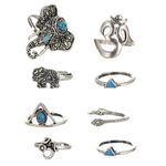 Buy Crunchy Fashion Indian Heritage Midi Ring Set - Purplle