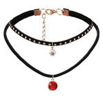 Buy Crunchy Fashion Crystals Drop Two Layer Choker Necklace - Purplle
