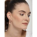 Buy Crunchy Fashion Golden Plated Pink & Rodo Colored Drop Earring Combo - Purplle