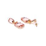 Buy Crunchy Fashion Golden Plated Pink & Rodo Colored Drop Earring Combo - Purplle
