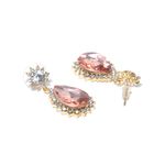 Buy Crunchy Fashion Golden Plated Blue & Pink Stone Drop Earring Combo - Purplle