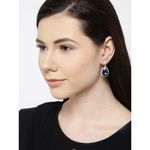 Buy Crunchy Fashion Golden Plated Blue & Pink Stone Drop Earring Combo - Purplle