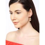 Buy Crunchy Fashion Golden Plated Peach & Coffie Colored Earring Combo - Purplle