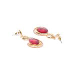 Buy Crunchy Fashion Golden Plated Red & Coffie Colored Drop Earring Combo - Purplle