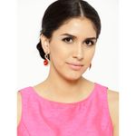 Buy Crunchy Fashion Golden Plated Red & Coffie Colored Drop Earring Combo - Purplle
