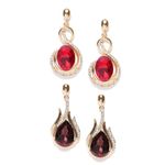Buy Crunchy Fashion Golden Plated Red & Coffie Colored Drop Earring Combo - Purplle