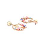 Buy Crunchy Fashion Multi Floret Dangling Earrings With Combo - Purplle