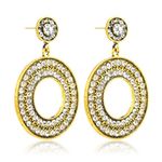 Buy Crunchy Fashion Gold Plated Crystal Drop Earrings - Purplle