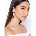 Buy Crunchy Fashion Golden Plated Pink Crystal Stone Dangler Earring - Purplle