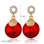 Buy Crunchy Fashion Golden Plated Pink Crystal Stone Drop Earring - Purplle