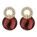 Buy Crunchy Fashion Golden Plated Brown Crystal Earrings - Purplle