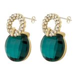 Buy Crunchy Fashion Golden Plated Green Crystal Earrings - Purplle