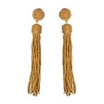 Buy Crunchy Fashion Bohemian Golden Beaded Tassel Earrings - Purplle