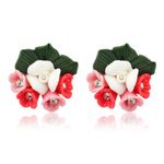 Buy Crunchy Fashion Multi-Colored Floral Studs Combo - Purplle