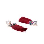 Buy Crunchy Fashion Red Feather Dangler Earring - Purplle