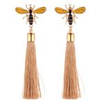 Buy Crunchy Fashion Multi Bohemian Beaded Tassel Earrings - Purplle