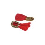 Buy Crunchy Fashion Red & Black Beades Tassel Earring Combo - Purplle