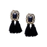 Buy Crunchy Fashion Red & Black Beades Tassel Earring Combo - Purplle