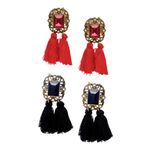 Buy Crunchy Fashion Red & Black Beades Tassel Earring Combo - Purplle