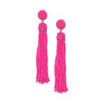 Buy Crunchy Fashion Bohemian Pink Beaded Tassel Earrings - Purplle