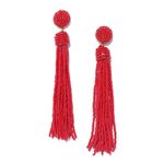 Buy Crunchy Fashion Bohemian Red Beaded Tassel Earrings - Purplle