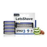 Buy LetsShave Pro 3 Shaving Razor Blades for Men, Pack of 4 Blades Cartridge (4-Count) - Purplle