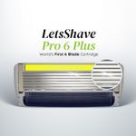 Buy LetsShave Pro 6 Plus Shaving Razor Blades for Men, Pack of 4 Blades Cartridge (4-Count) - Purplle